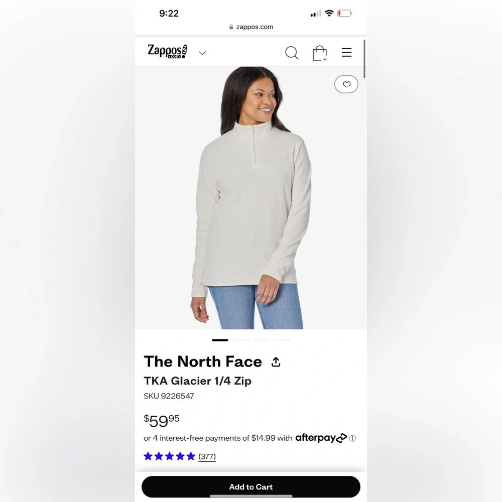 The North Face TKA Glacier 1/4 Zip size XS